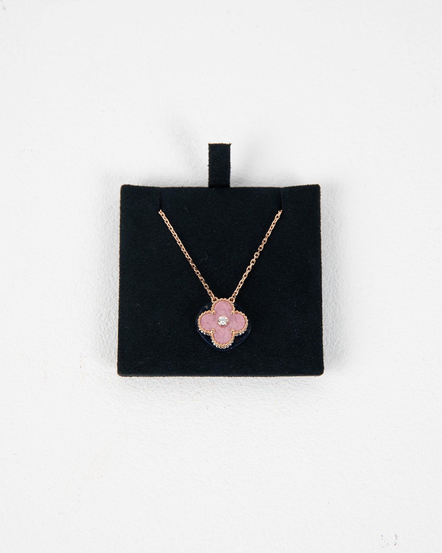 Van Cleef & Arpels Limited Edition 2021 Holiday Pendant in Rhodonite and Rose Gold