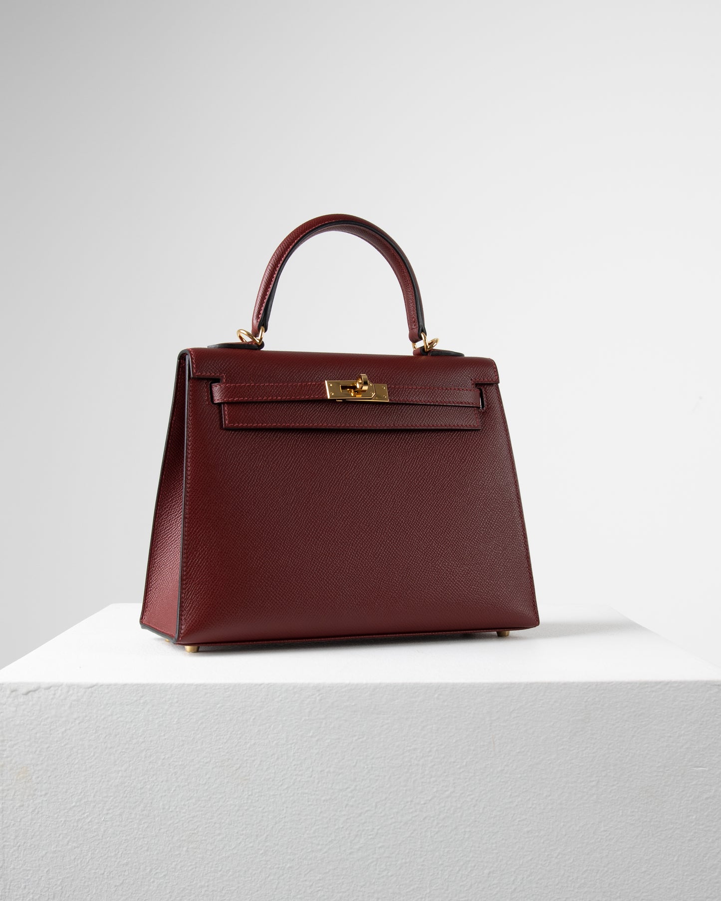 Kelly 25 Rouge Sellier in Epsom Leather with Gold Hardware