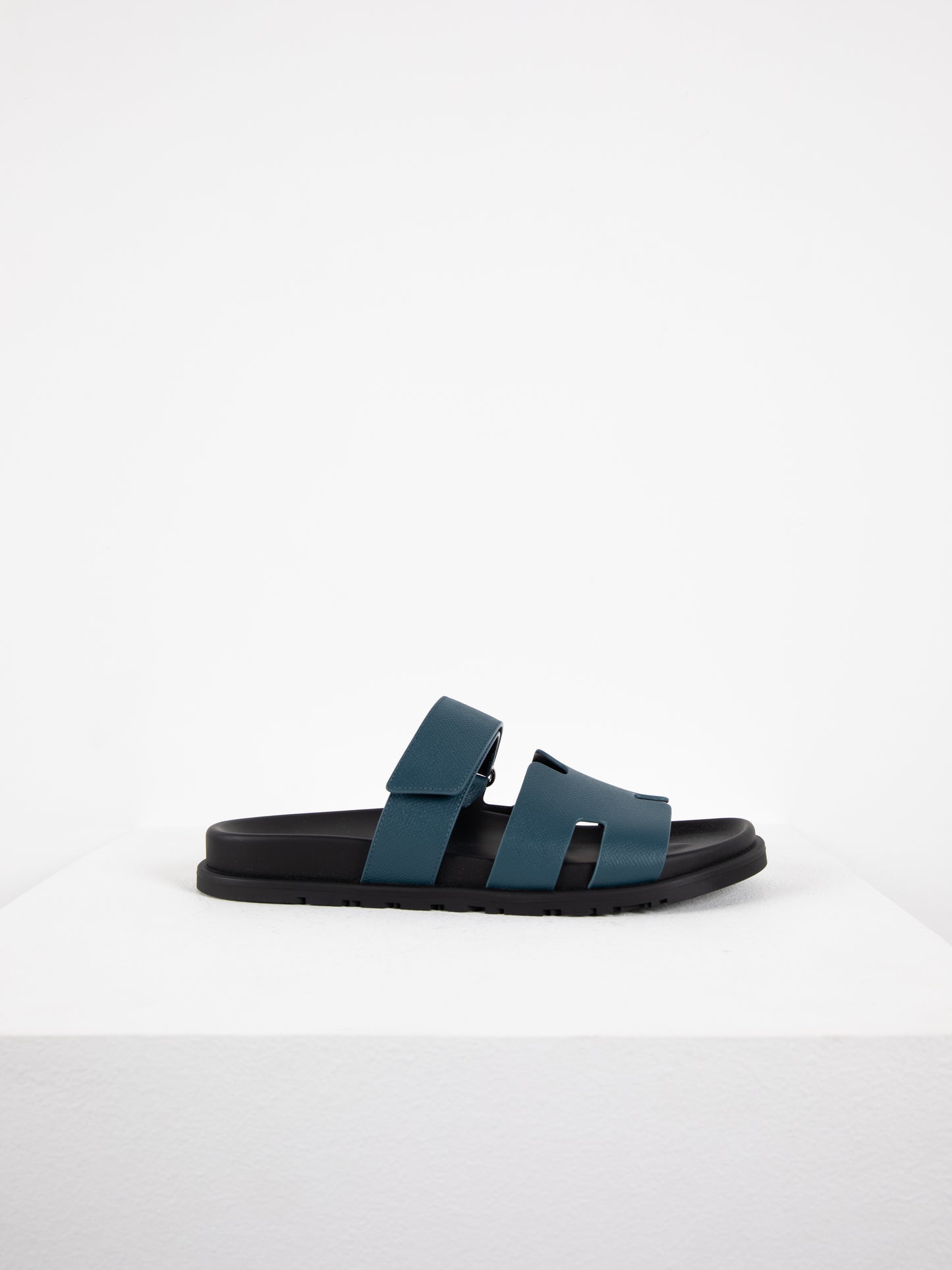 Chypre Sandal in Epsom Bleu Canard