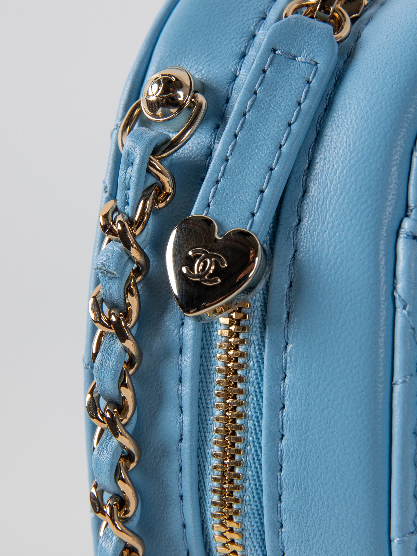 Chanel Light Blue Heart Bag in Large Size