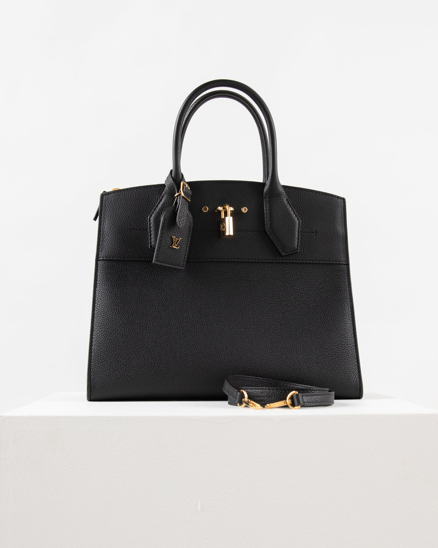 (Preloved) Louis Vuitton City Steamer Bag MM in Black