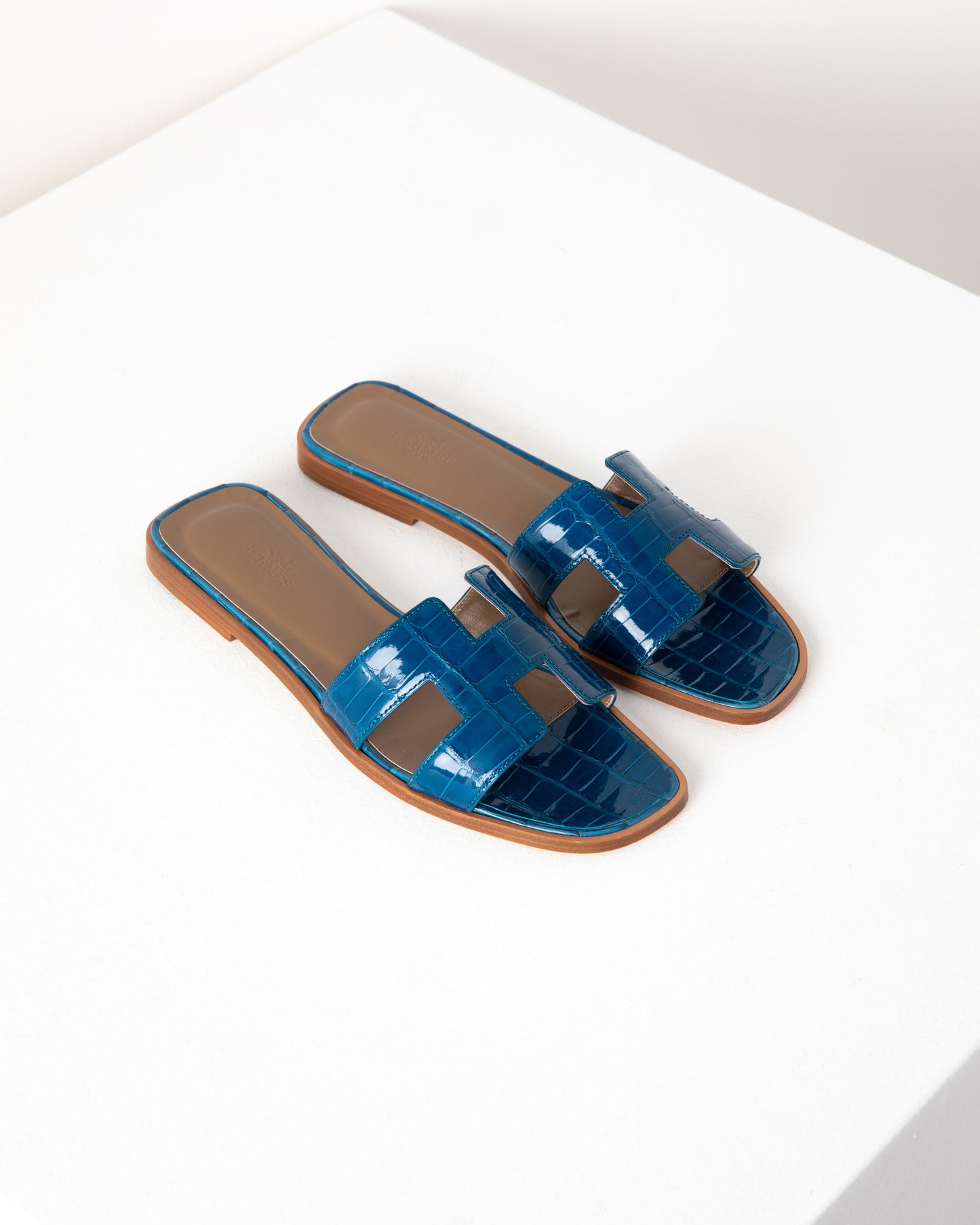 Oran Sandal Blue Crocodile