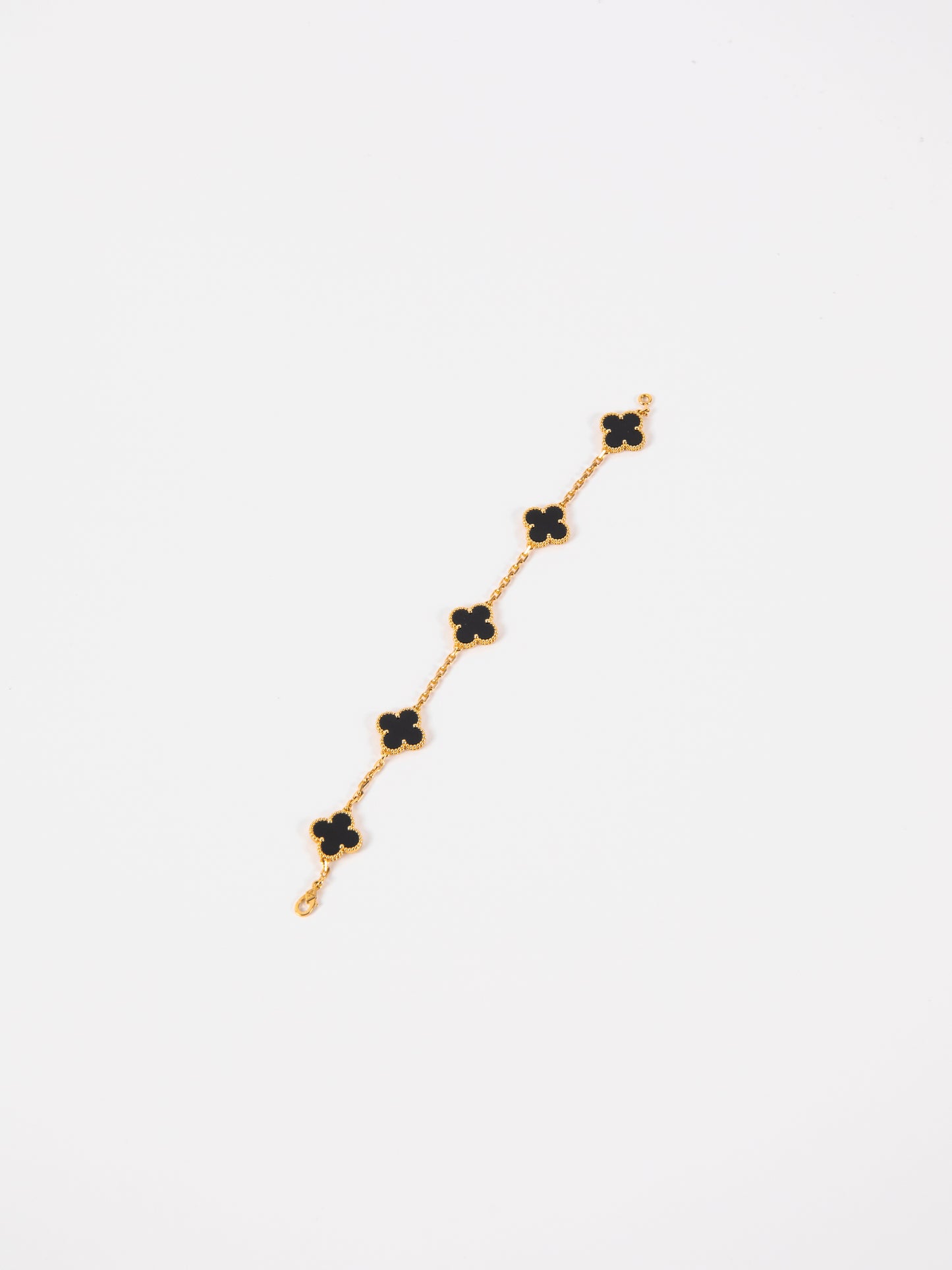 Van Cleef & Arples Onyx 5 Motif Alhambra Bracelet