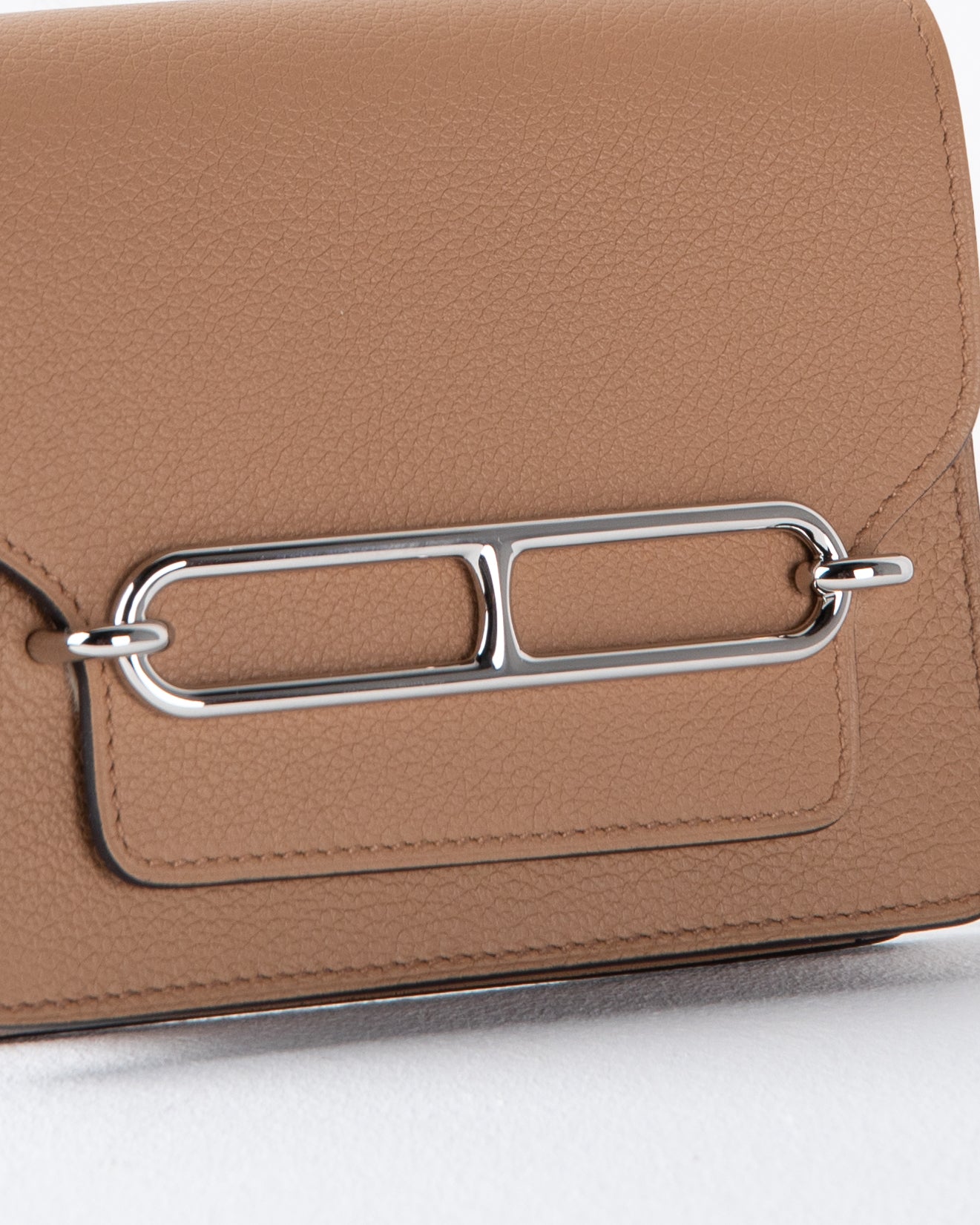 Roulis Slim Compact Wallet in Chai/Lime Evercolor Leather with Palladium Hardware