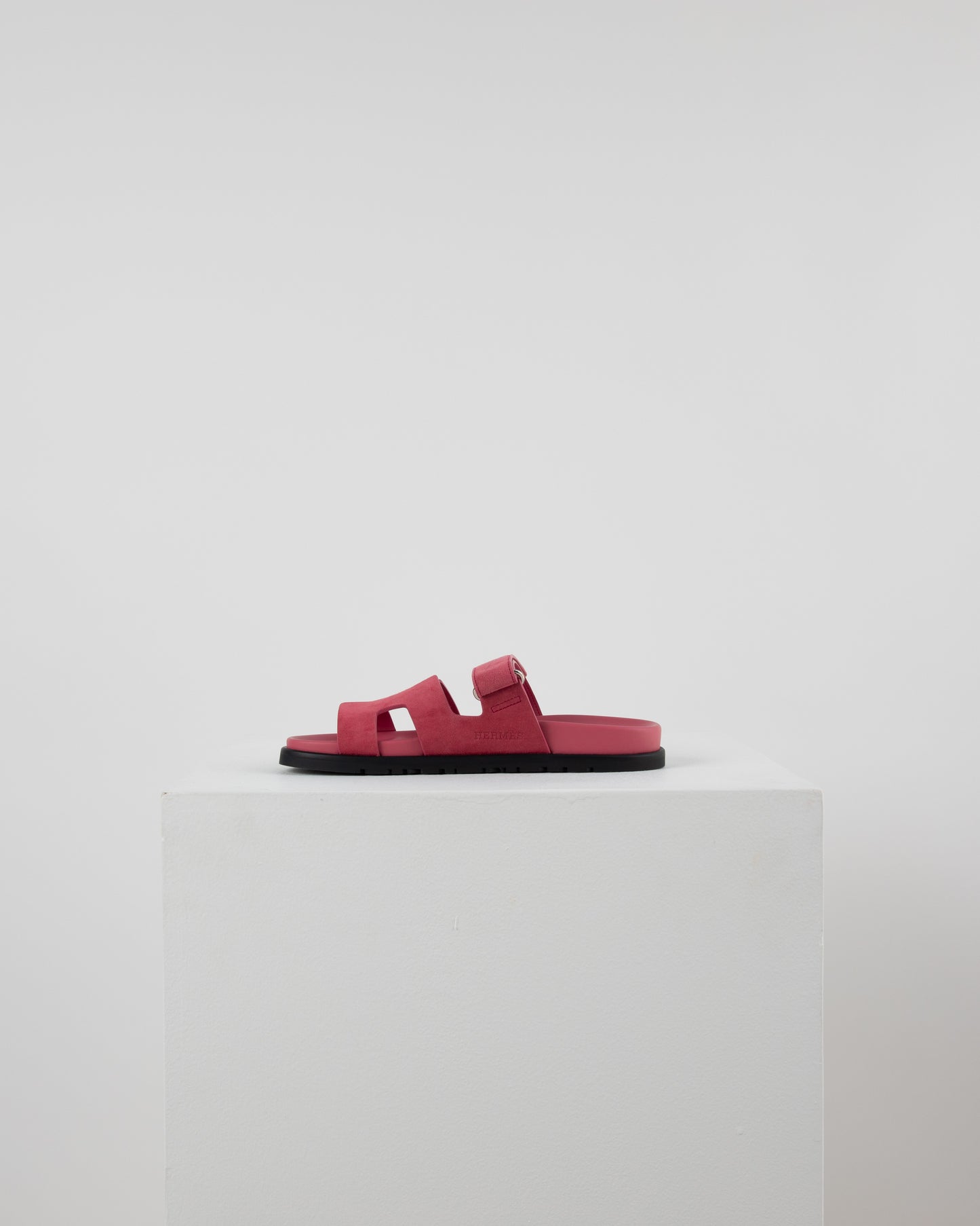 Chypre Sandal in Chevre Velours Rose Aphrodite