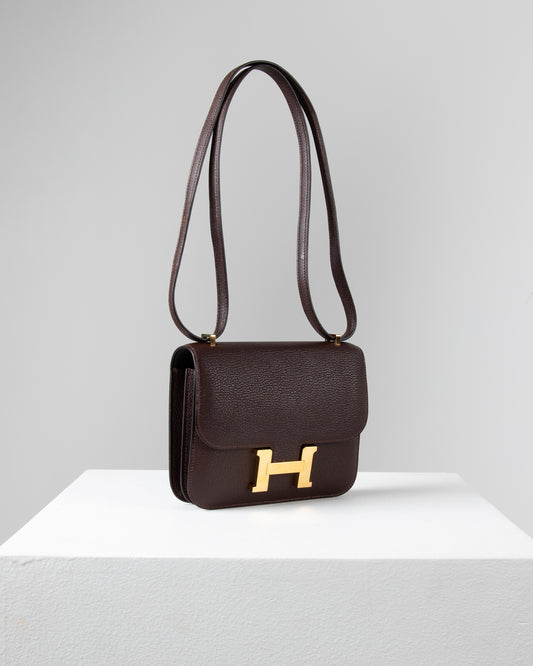 Constance 18 Rouge Sellier in Chevre Mysore Goatskin with Gold Hardware