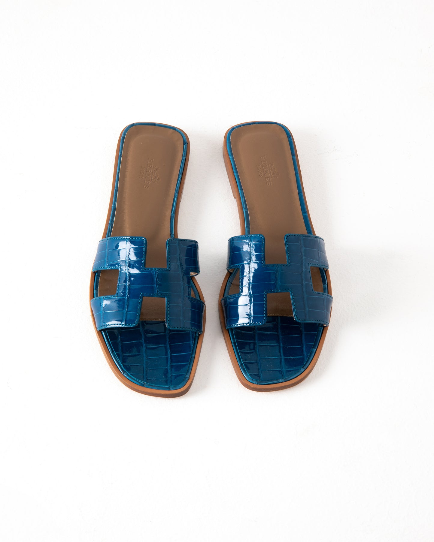 Oran Sandal Blue Crocodile