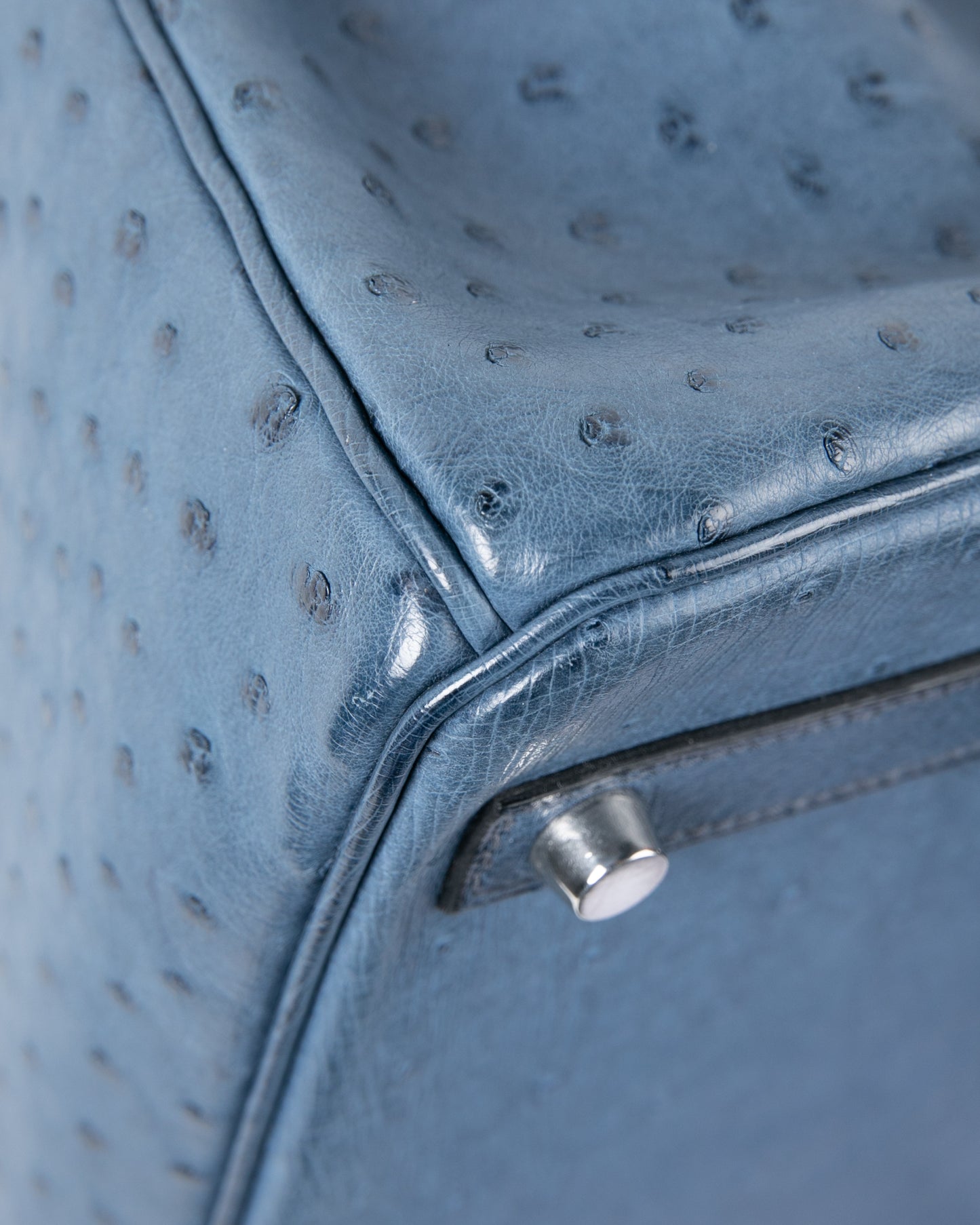 Birkin 30 in Blue Roi Ostrich with Palladium Hardware