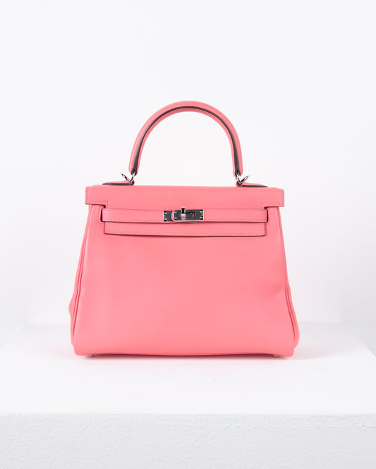 Kelly 25 in Rose Azalee Swift with Palladium Hardware