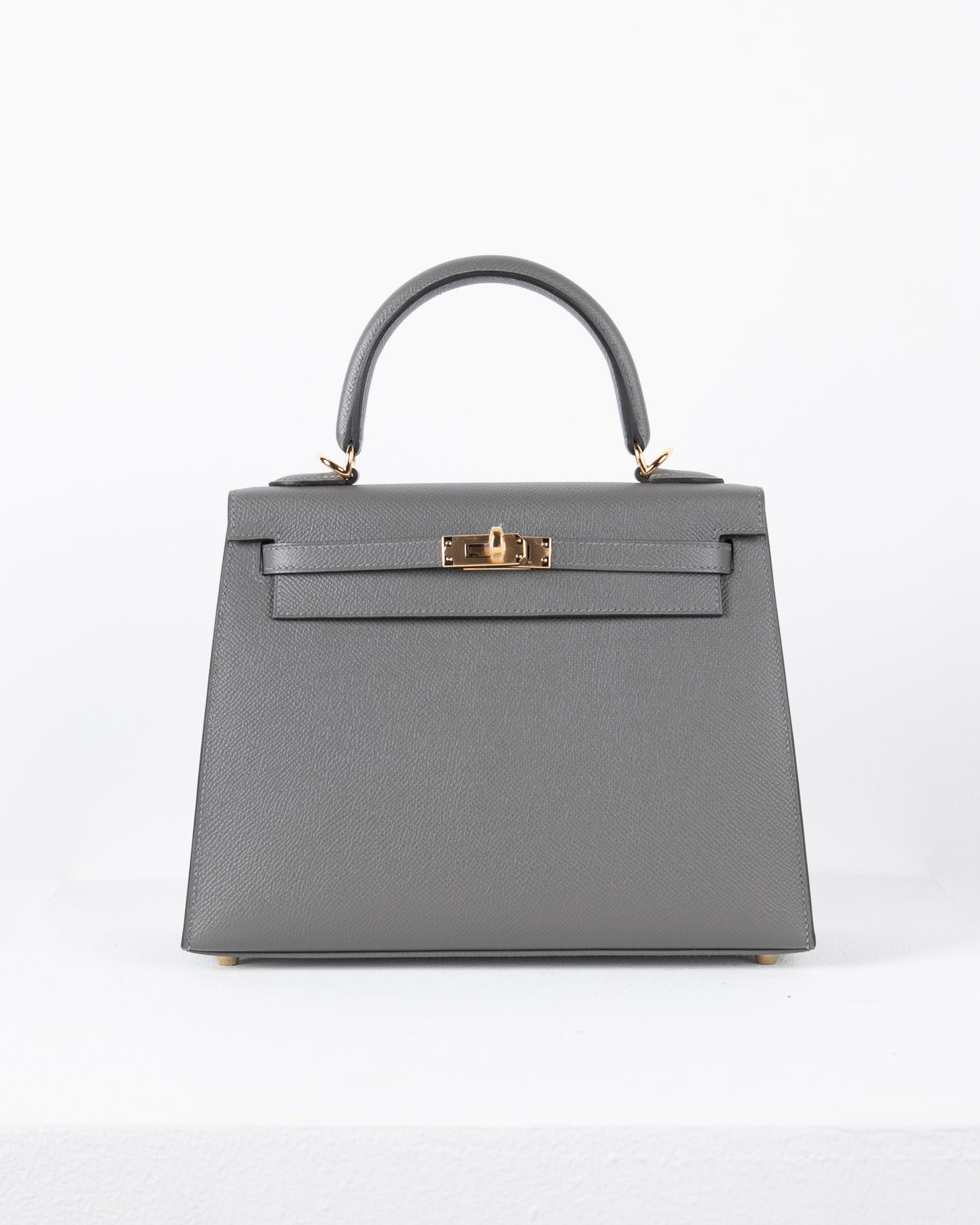 Kelly 25 in Gris Meyer Epsom with Gold Hardware
