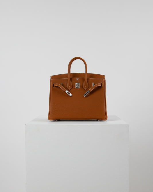Birkin 25 Gold in Togo Leather with Palladium Hardware