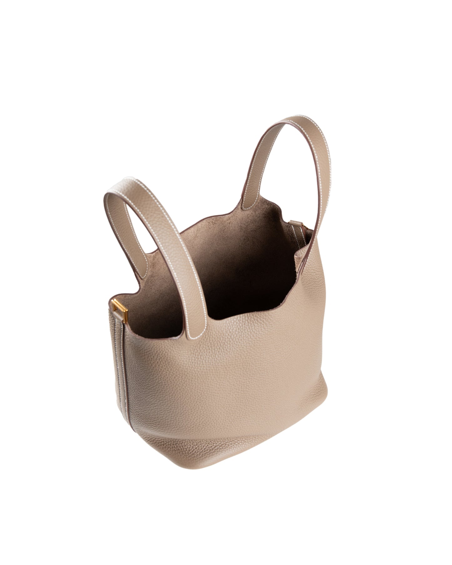 Picotin 22 Etoupe in Clemence leather with Gold Hardware