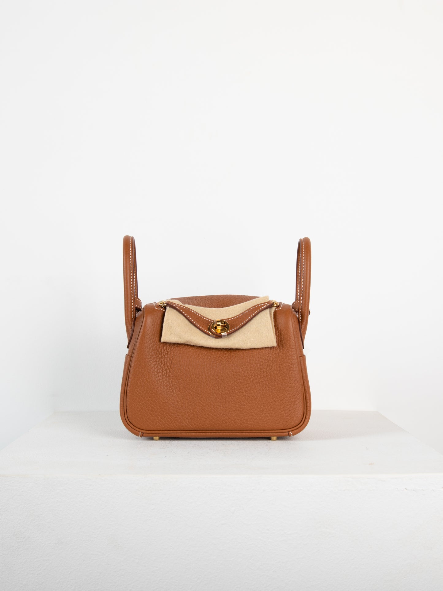 Mini Lindy Taurillon Clemence in Gold with Gold Hardware
