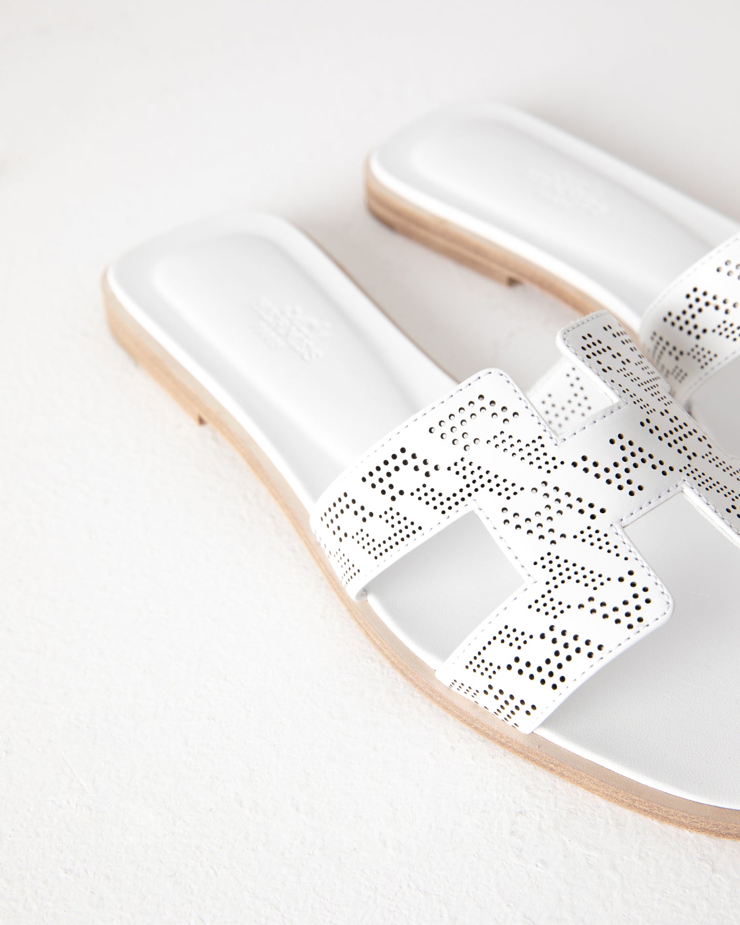 Oran Sandal in Perforated White