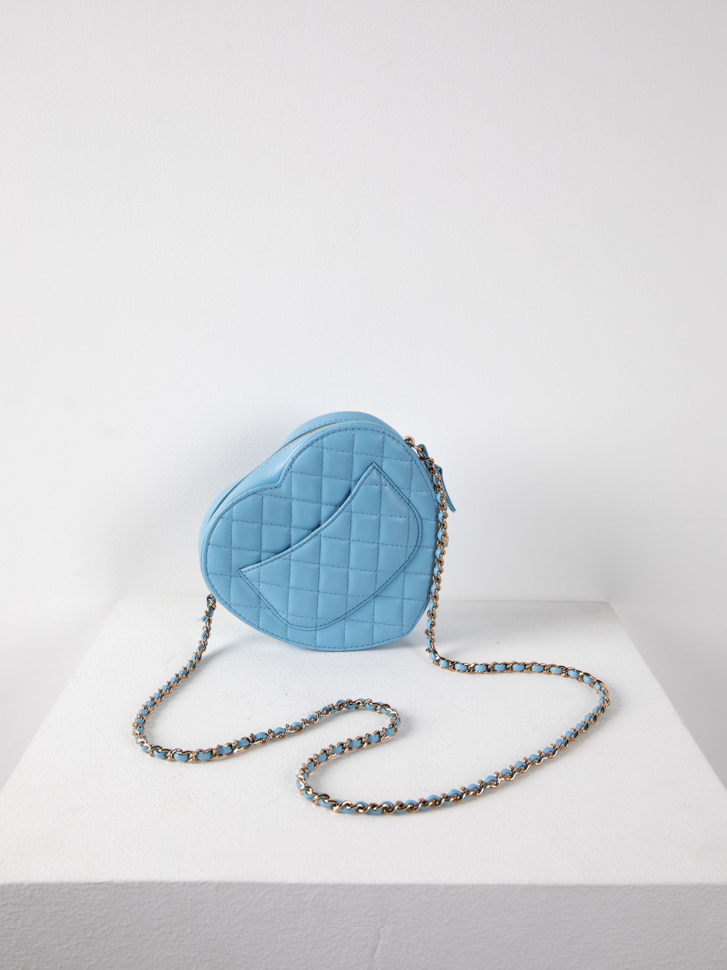 Chanel Light Blue Heart Bag in Large Size
