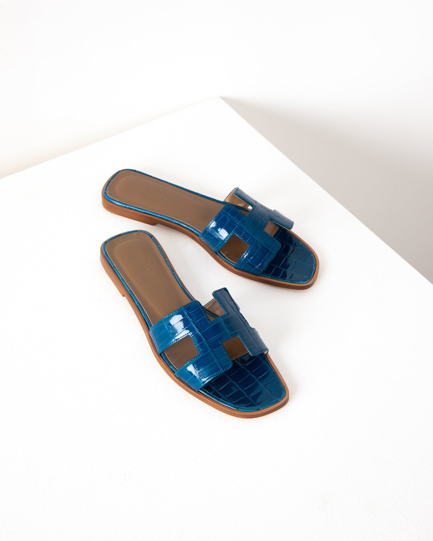 Oran Sandal Blue Crocodile