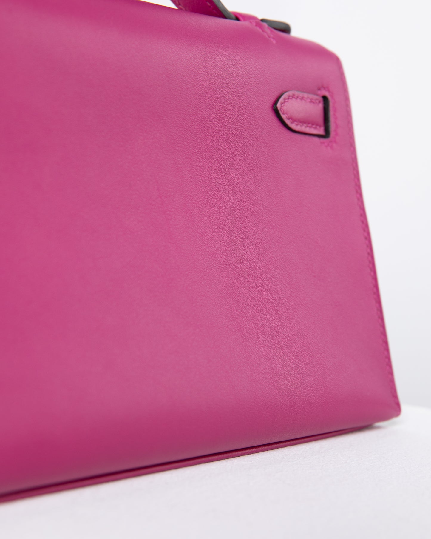 Kelly Pochette in Rose Pourpre Swift with Palladium Hardware
