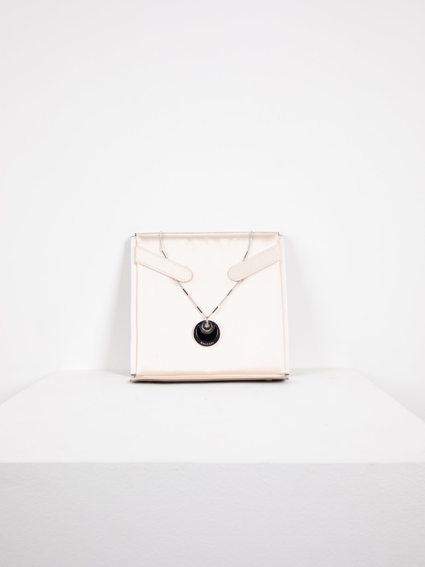 Bvlgari Intarsio Necklace in White Gold with Onyx & Diamonds