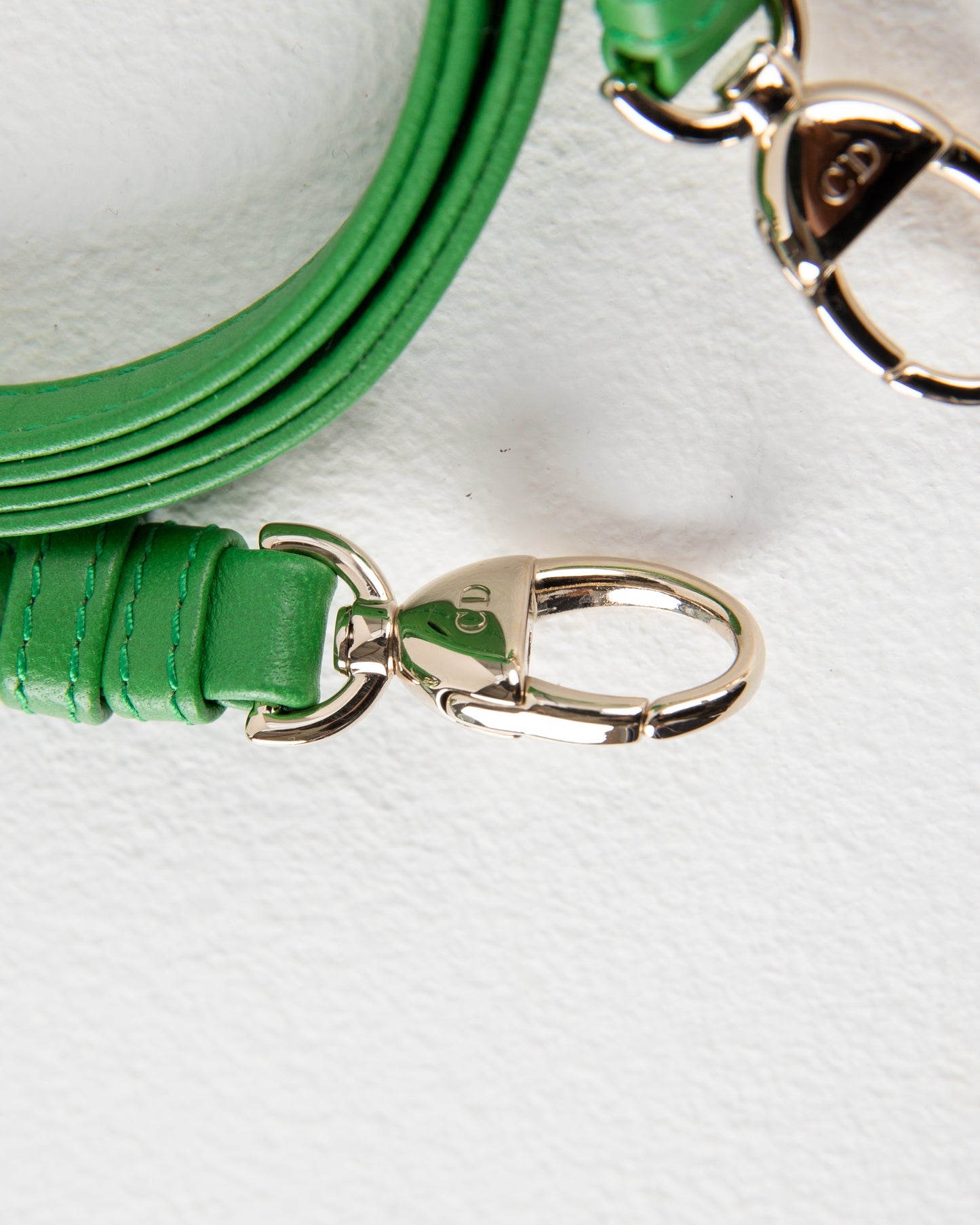 (Preloved) Lady Dior Micro in Green Lambskin and Pale Gold Hardware