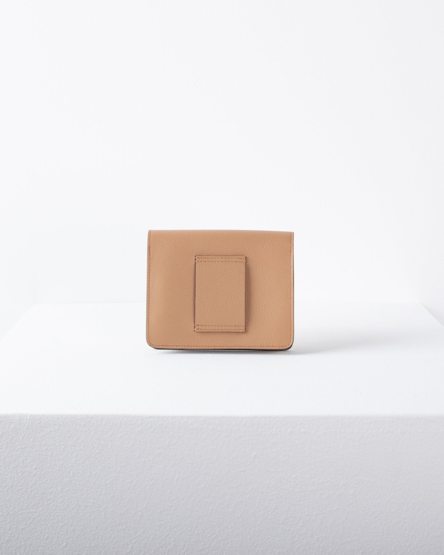 Roulis Slim Compact Wallet in Chai/Lime Evercolor Leather with Palladium Hardware