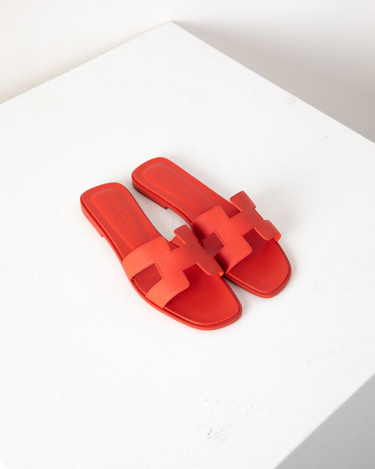 Oran Sandal in Epsom Orange Solaire