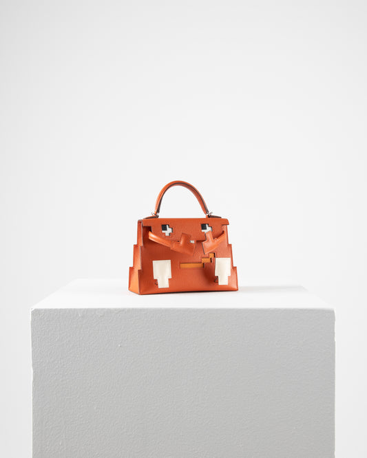 Kelly Doll Quelle Idole Picto Terre Battue Epsom with Palladium Hardware