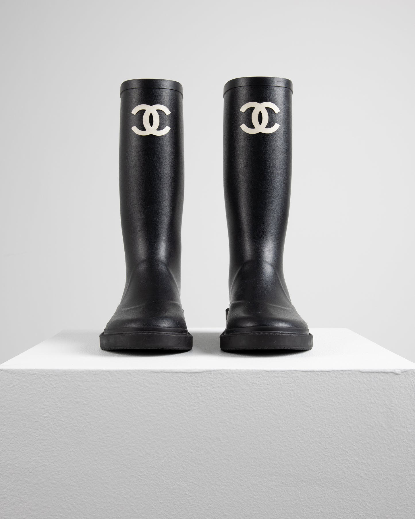 Chanel rain boots