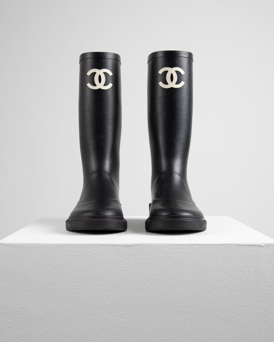 Chanel rain boots