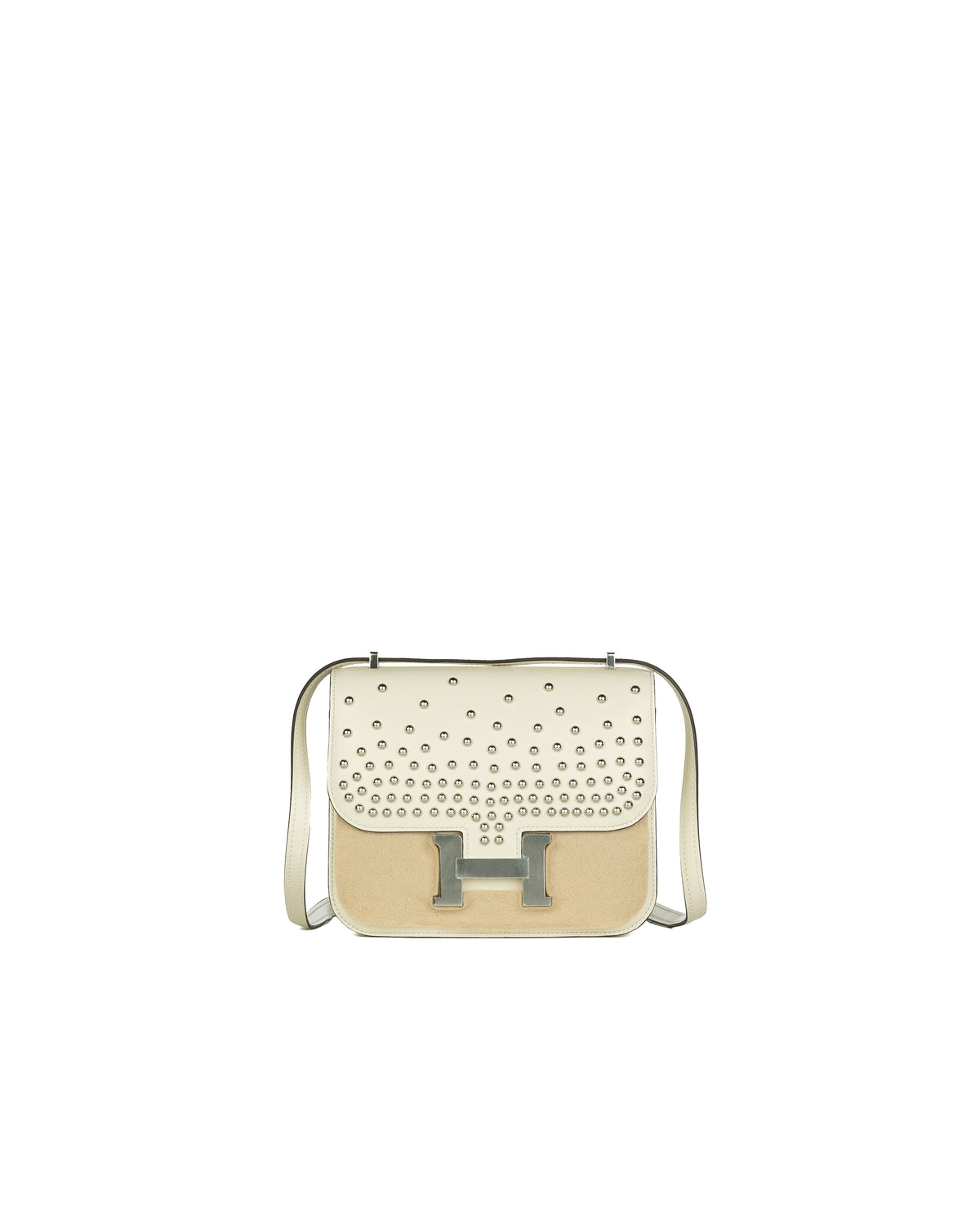 Hermès Constance 18 Clouté Cream Box Palladium Hardware