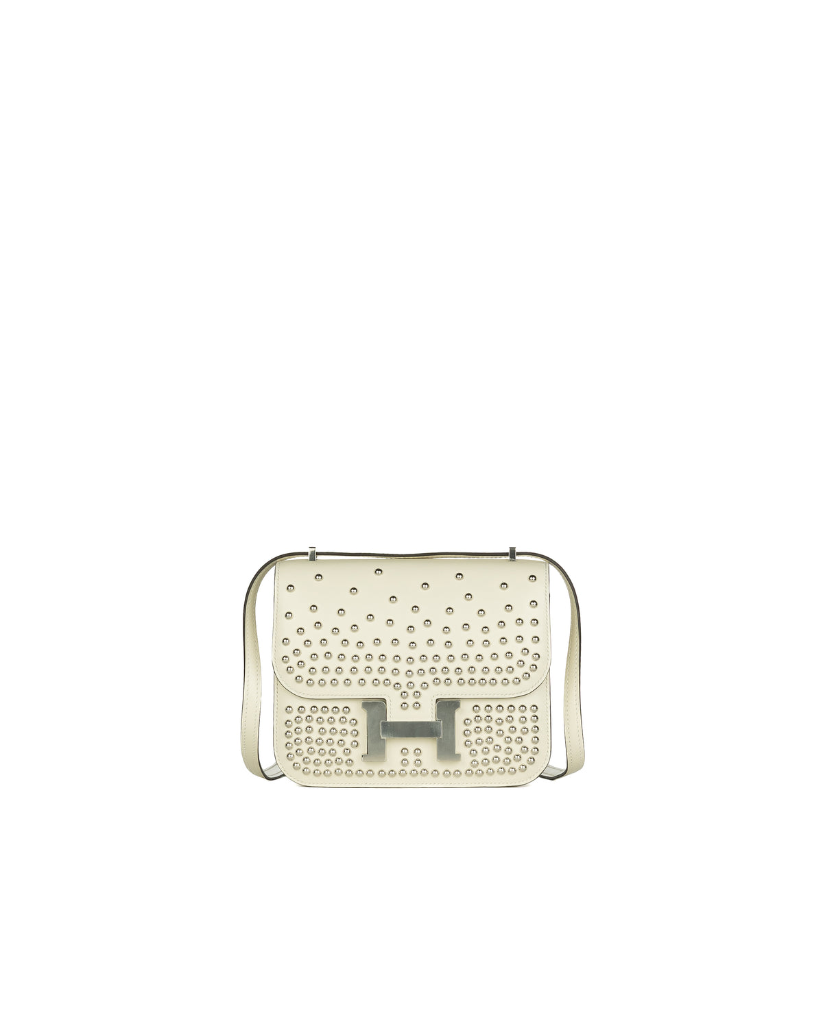 Hermès Constance 18 Clouté Cream Box Palladium Hardware