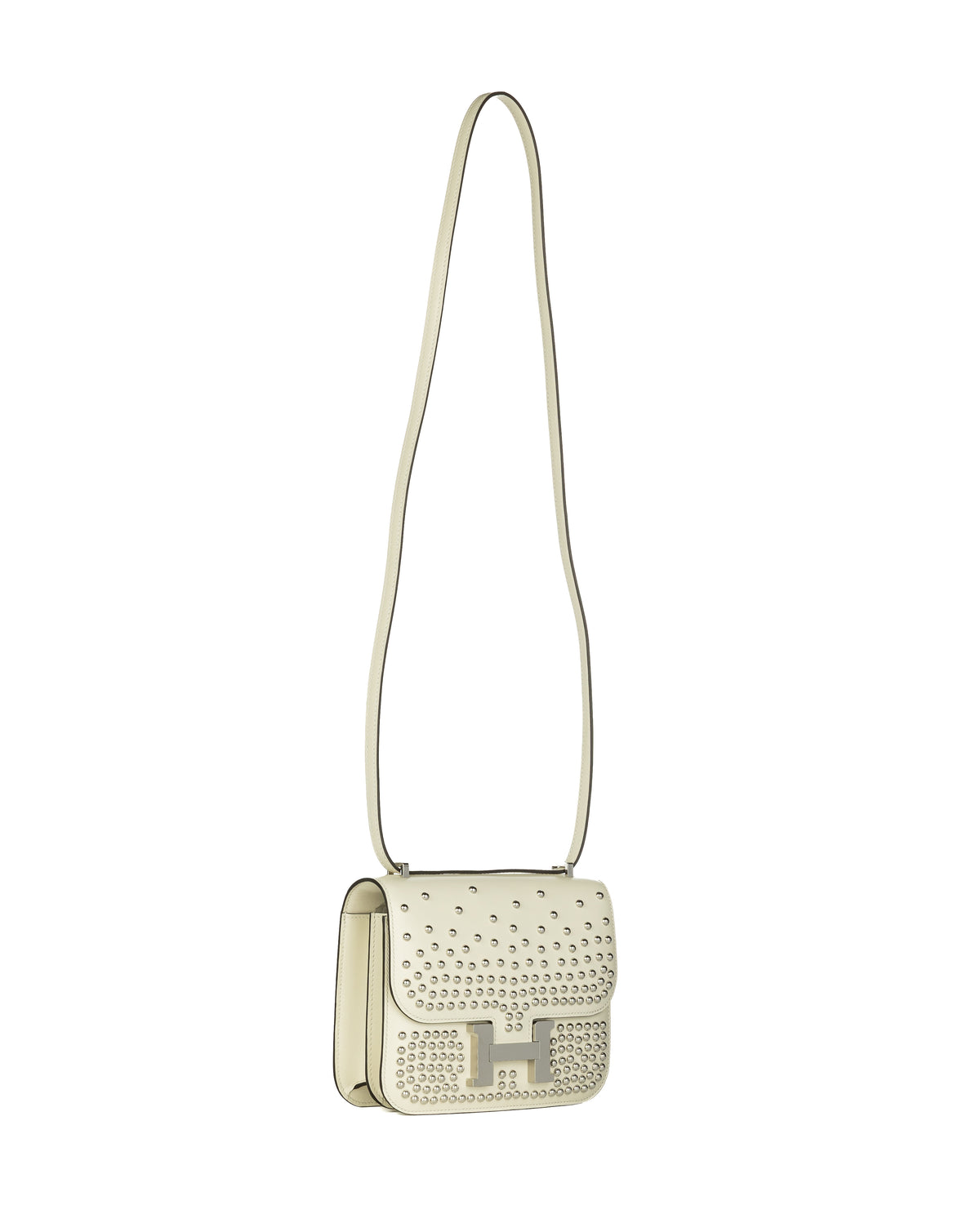 Hermès Constance 18 Clouté Cream Box Palladium Hardware