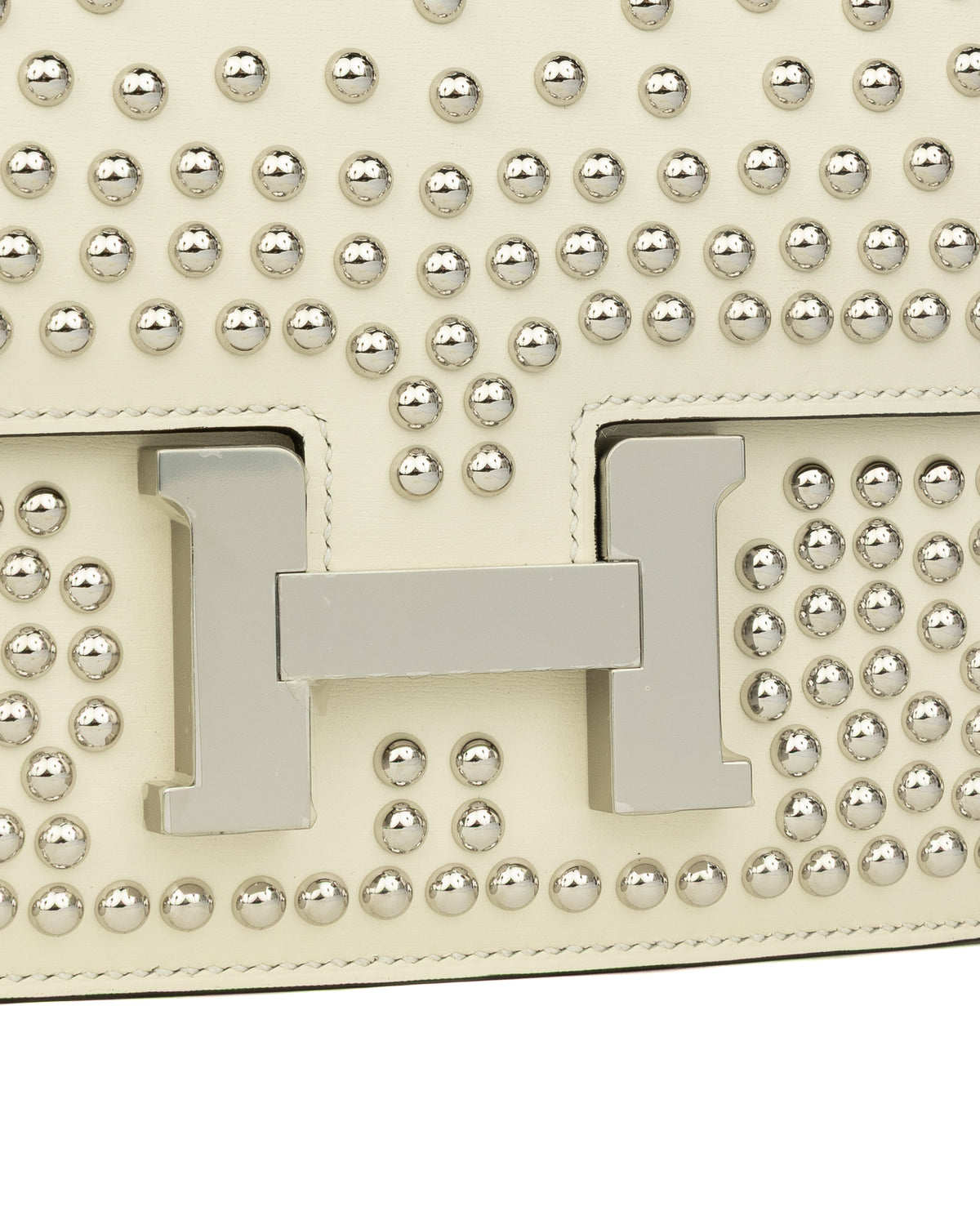 Hermès Constance 18 Clouté Cream Box Palladium Hardware