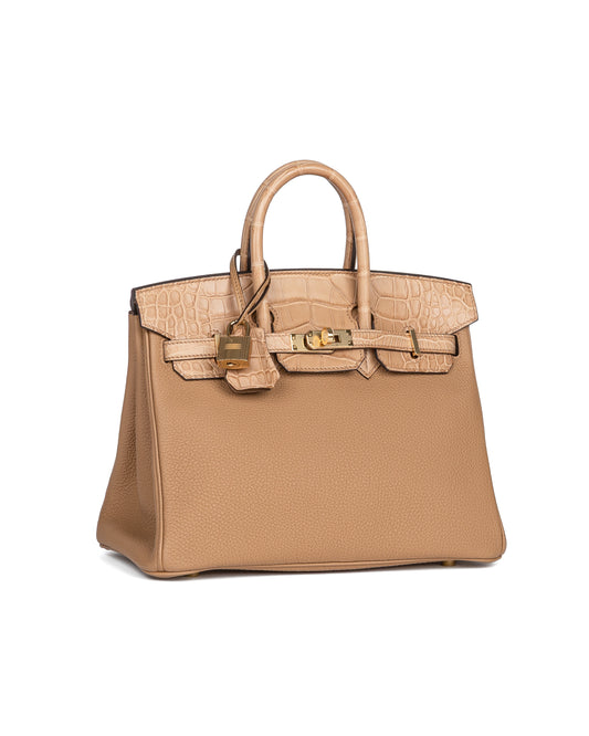 Birkin 25 Chai in Matte Alligator Touch with Gold Hardware
