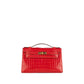 Hermès Kelly Pochette in Rouge de Coeur Shiny Alligator with Gold Hardware