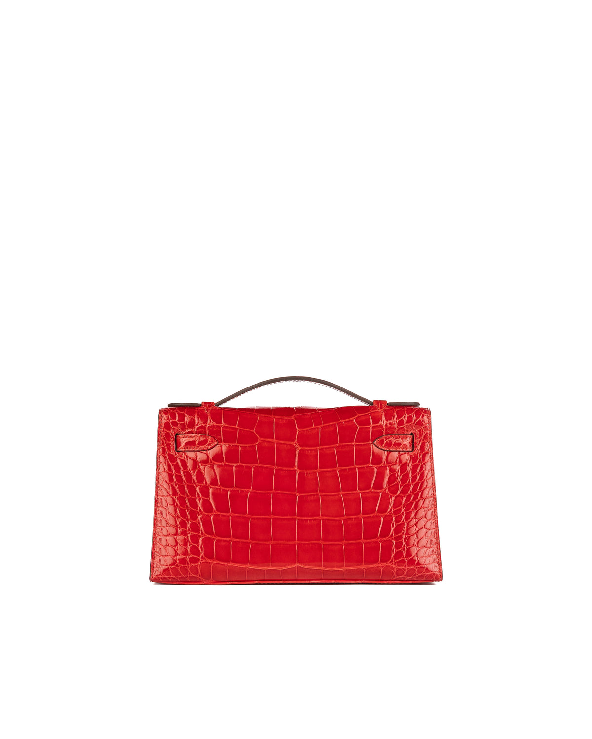 Hermès Kelly Pochette in Rouge de Coeur Shiny Alligator with Gold Hardware