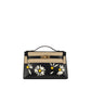 Hermès Kelly Pochette Daisy in Black Box Leather with White & Jaune Chèvre Inlay and Gold Hardware