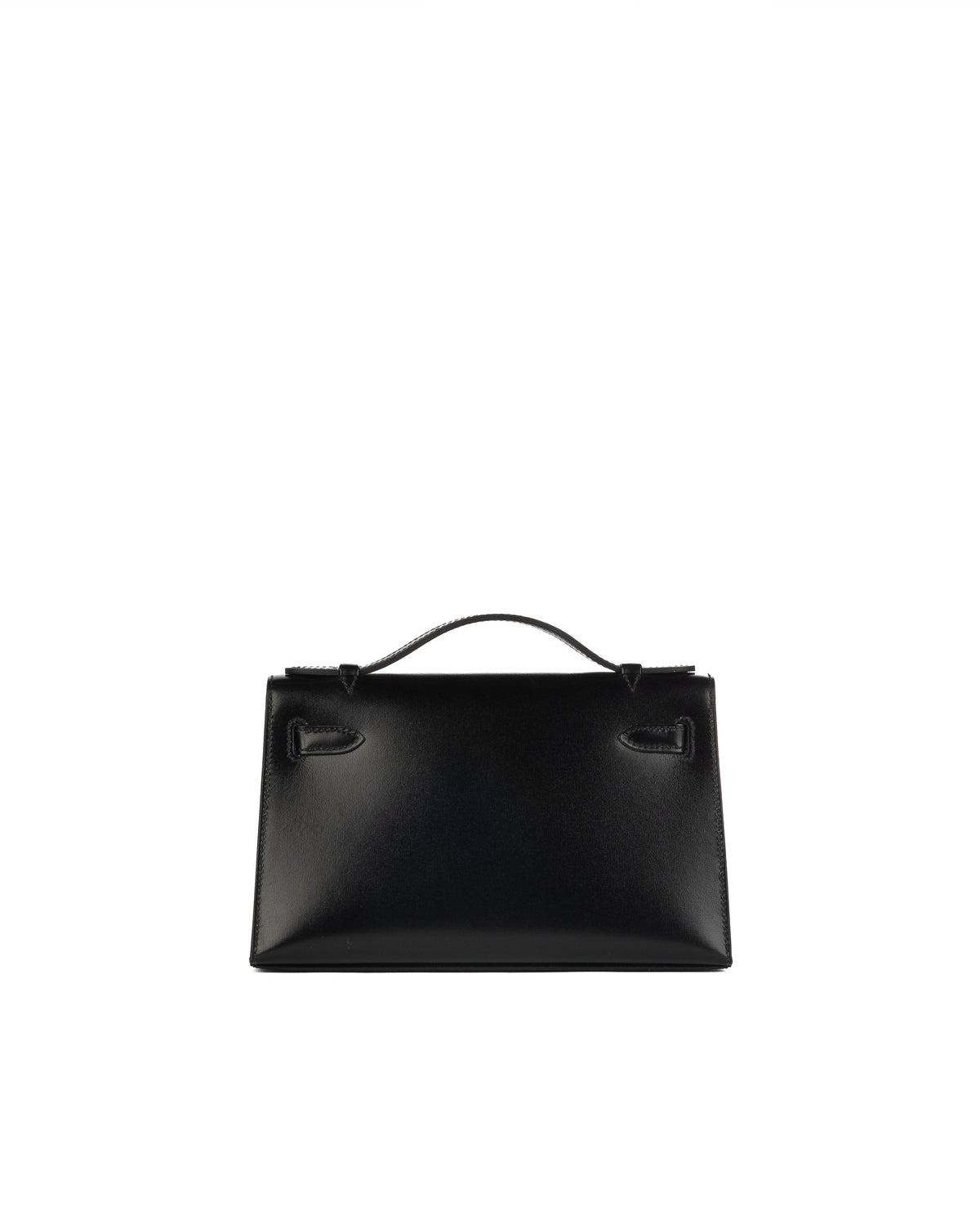 Hermès Kelly Pochette Daisy in Black Box Leather with White & Jaune Chèvre Inlay and Gold Hardware