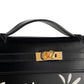 Hermès Kelly Pochette Daisy in Black Box Leather with White & Jaune Chèvre Inlay and Gold Hardware