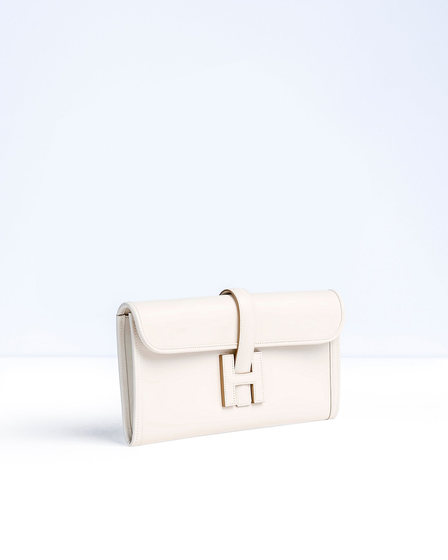 Hermès Jige Clutch Gris Pale in Swift Leather