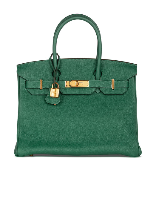 Birkin 30 Vert Moyen in Togo Leather with Gold Hardware