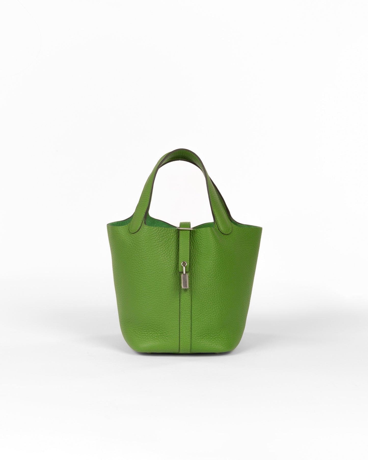 Picotin 18 Vert Yucca in Taurillon Clemence with Palladium Hardware