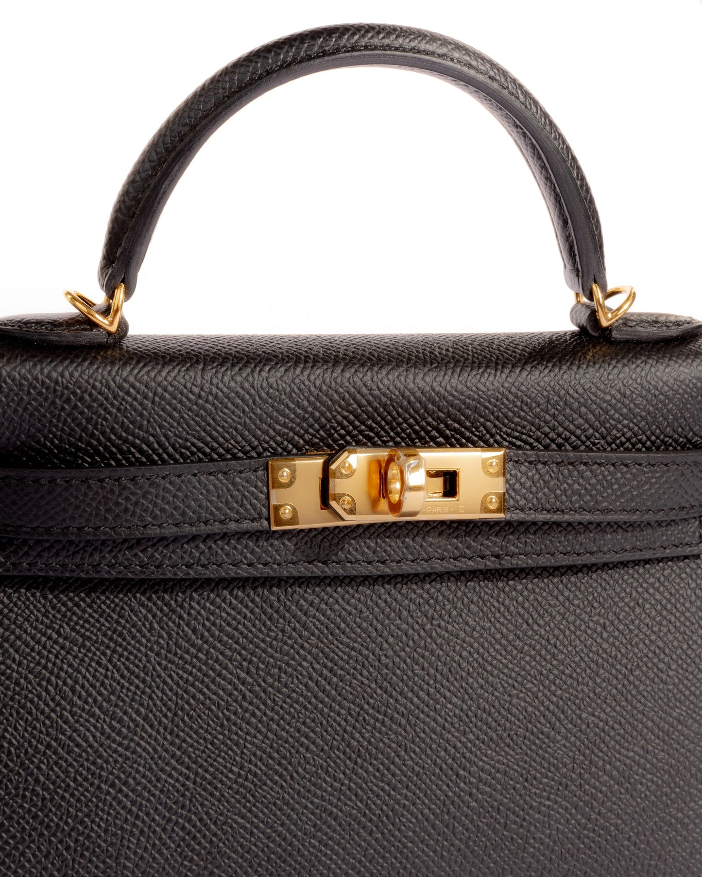 Kelly 20 Sellier Black in Epsom Leather with Gold Hardware