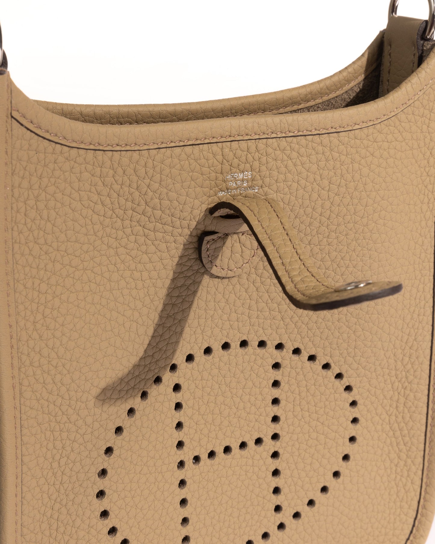 Mini Evelyne Beige de Weimar in Clemence Leather with Palladium Hardware