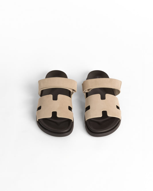 Chypre Sandal Homme Gray in Suede Leather