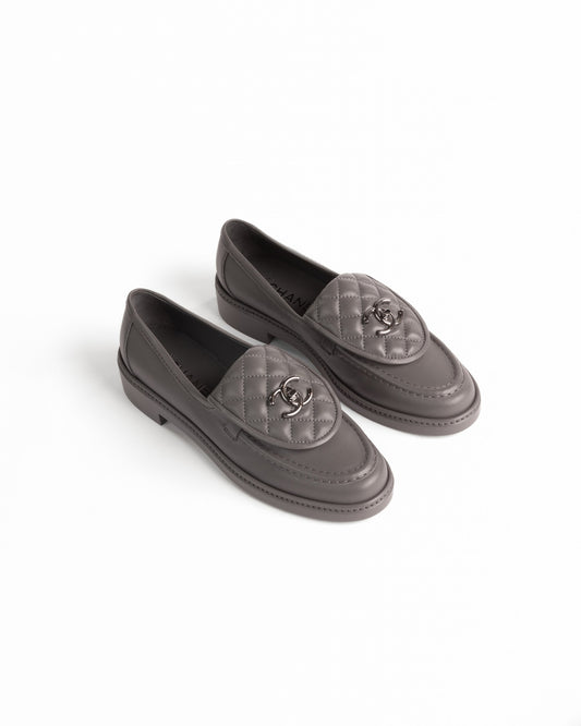 Chanel CC Turn-lock Quilted Loafers