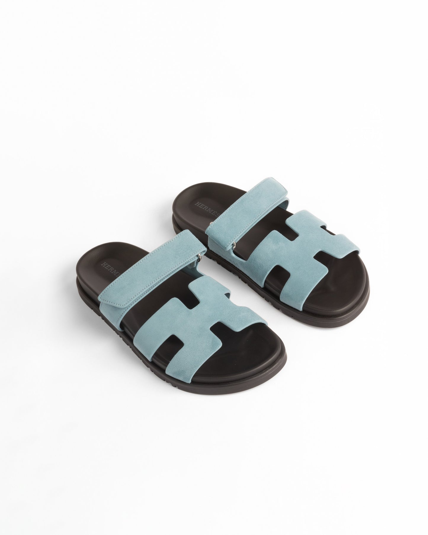 Chypre Sandal Femme Bleu Mineral in Suede leather