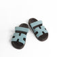 Chypre Sandal Femme Bleu Mineral in Suede leather