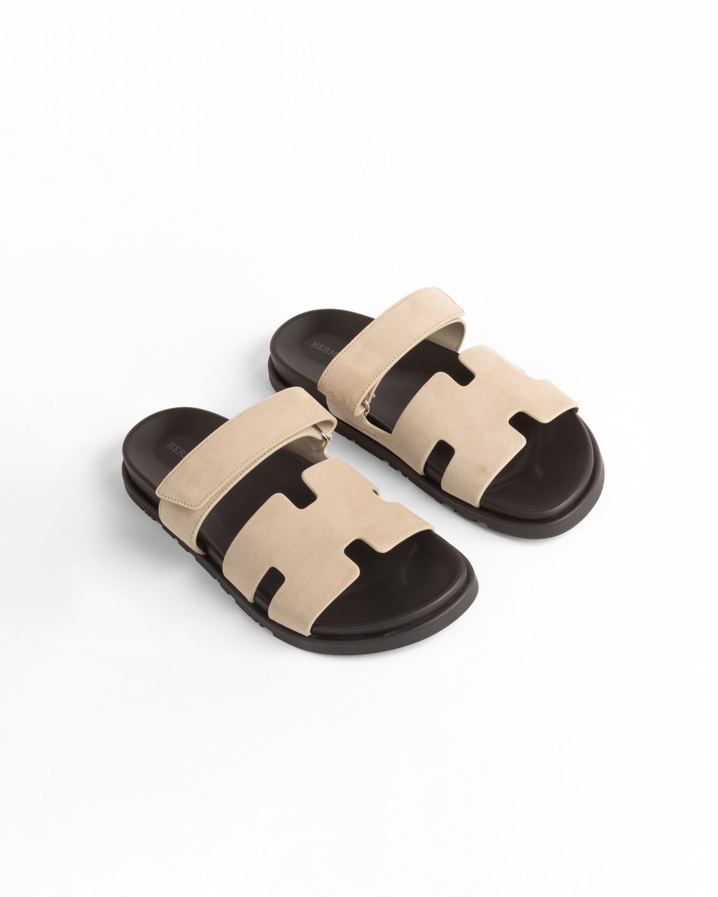 Chypre Sandal Homme Gray in Suede Leather