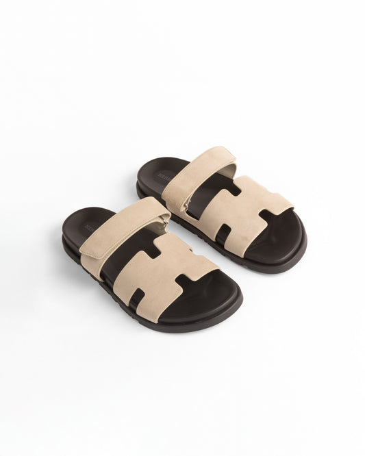 Chypre Sandal Homme Gray in Suede Leather