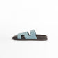 Chypre Sandal Femme Bleu Mineral in Suede leather